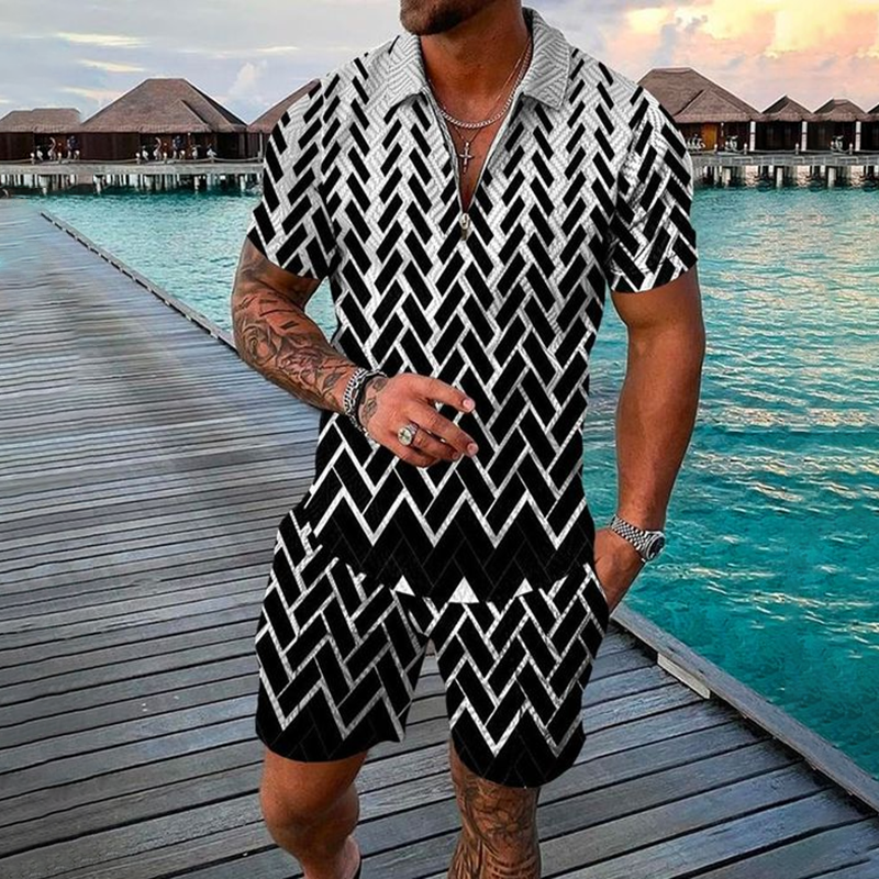 Embellish Knit - 3D Print Nationality Style Men's Short