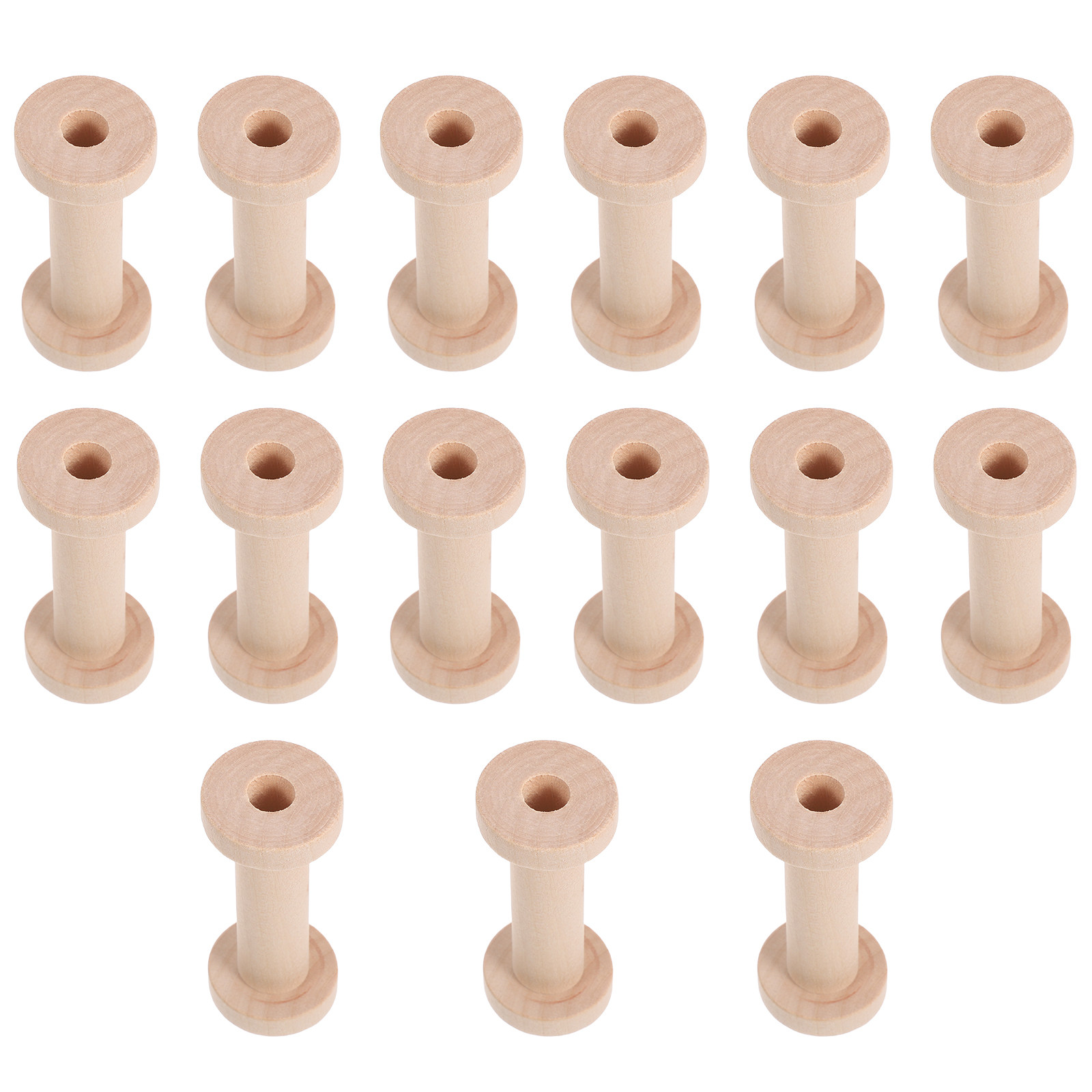 Embroidery Craft - 15Pcs Vintage Wooden Spools Empty Thread