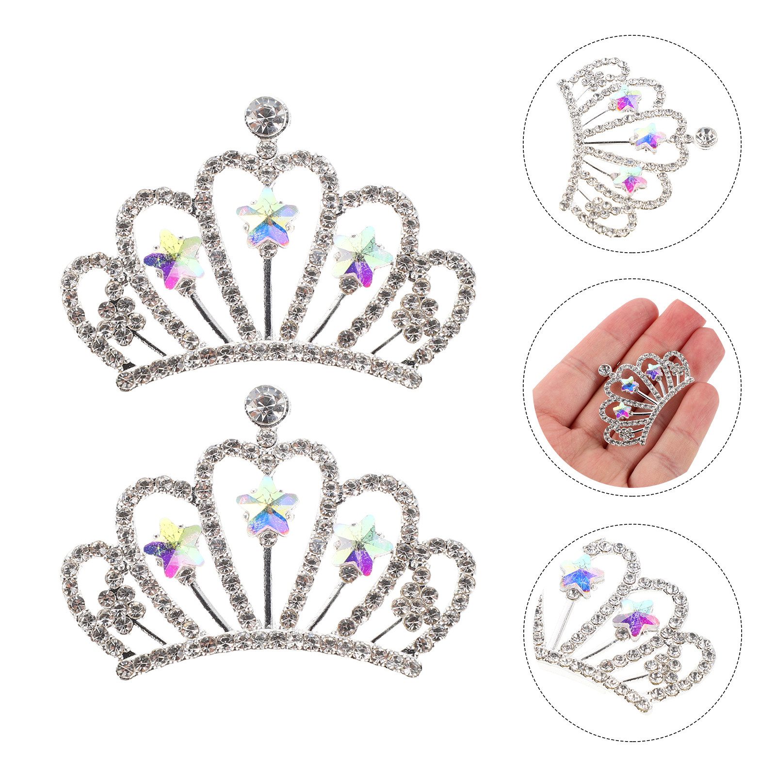 Embellish Craft - 10Pcs Rhinestone Crown Embellishments Mini Crystal