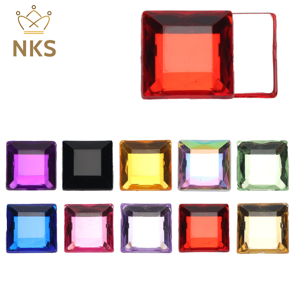 NKS 10mm 12mm Faceted Square C - Hotfix Rhinestone Sheet avaliação e preço