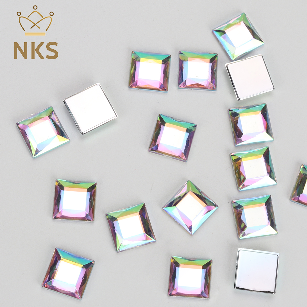 NKS 10mm 12mm Faceted Square C - Hotfix Rhinestone Sheet avaliação e preço