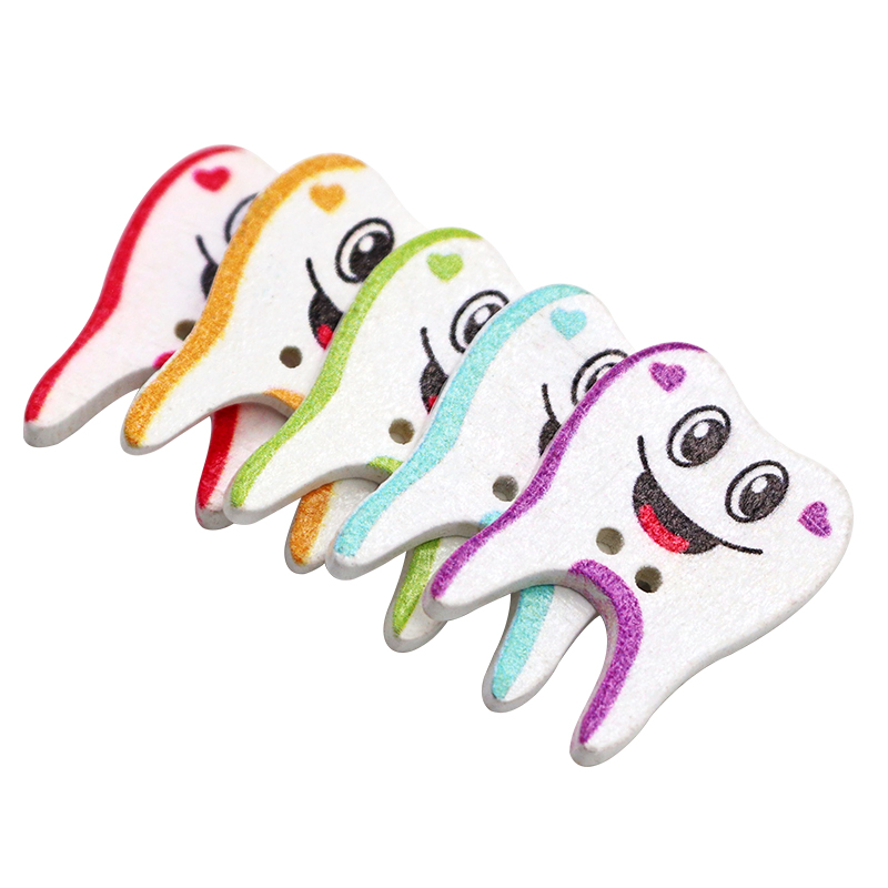 50/100pcs Wooden Button Tooth  - Embellishments For Scrapbooking avaliação e preço