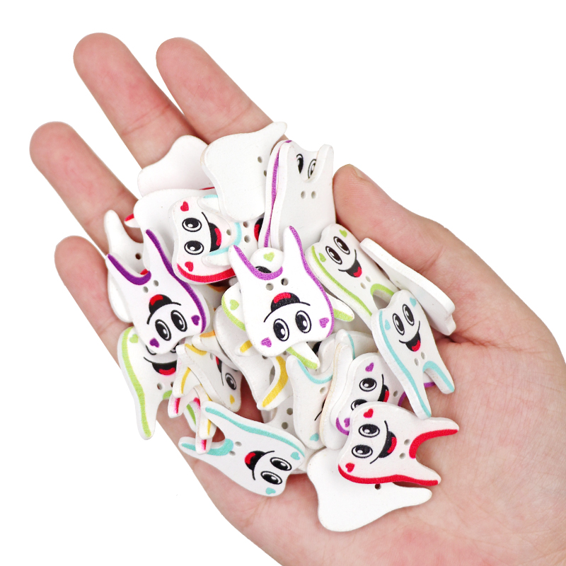50/100pcs Wooden Button Tooth  - Embellishments For Scrapbooking avaliação e preço