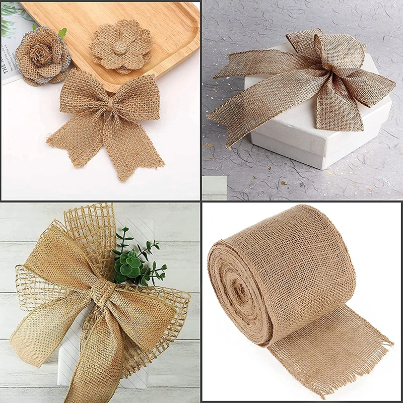 Natural Burlap Fabric Roll 25/ - Velvet Ribbon Roll avaliação e preço