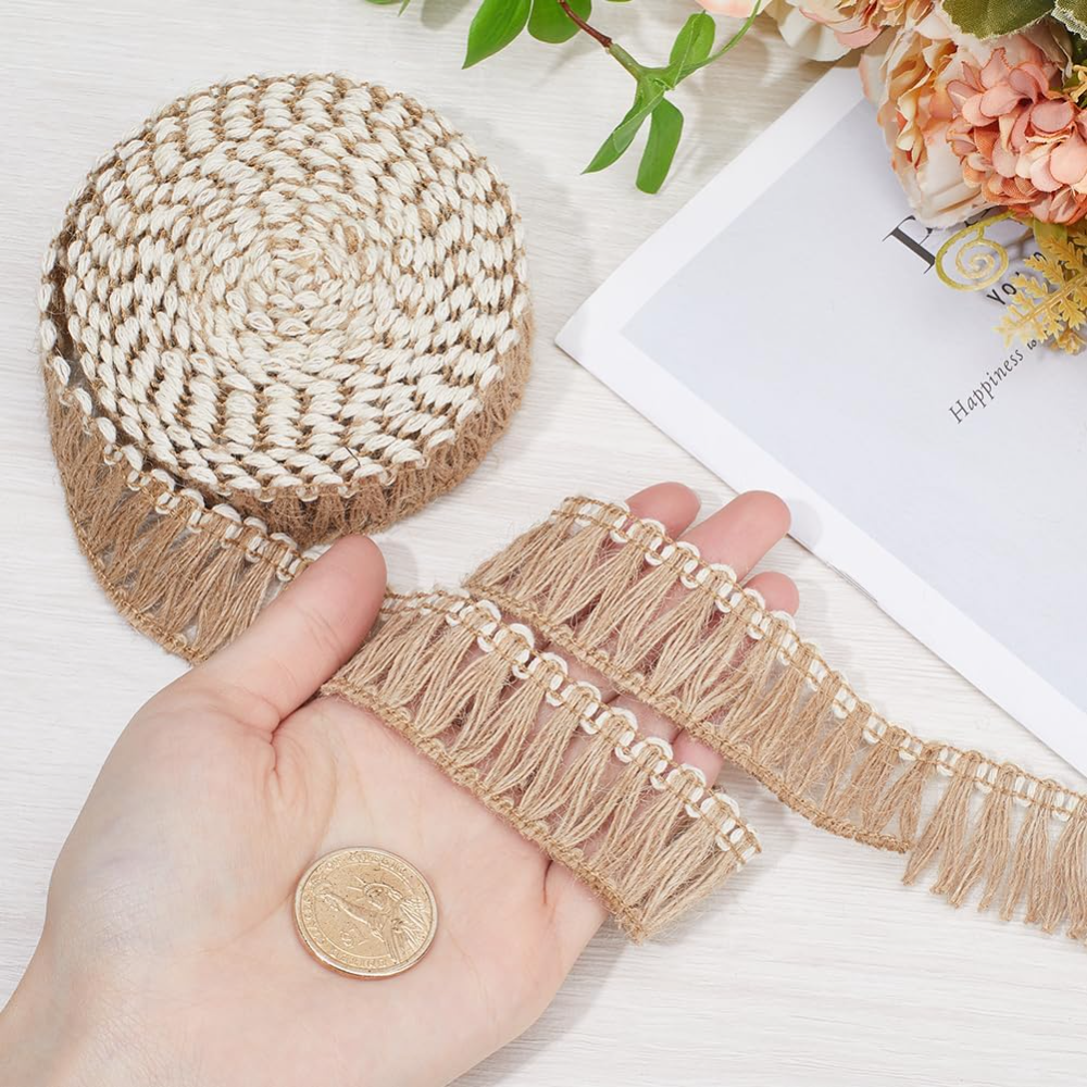 5 Meters Burlap Fringe Tassel  - Lace Ribbon Trim avaliação e preço