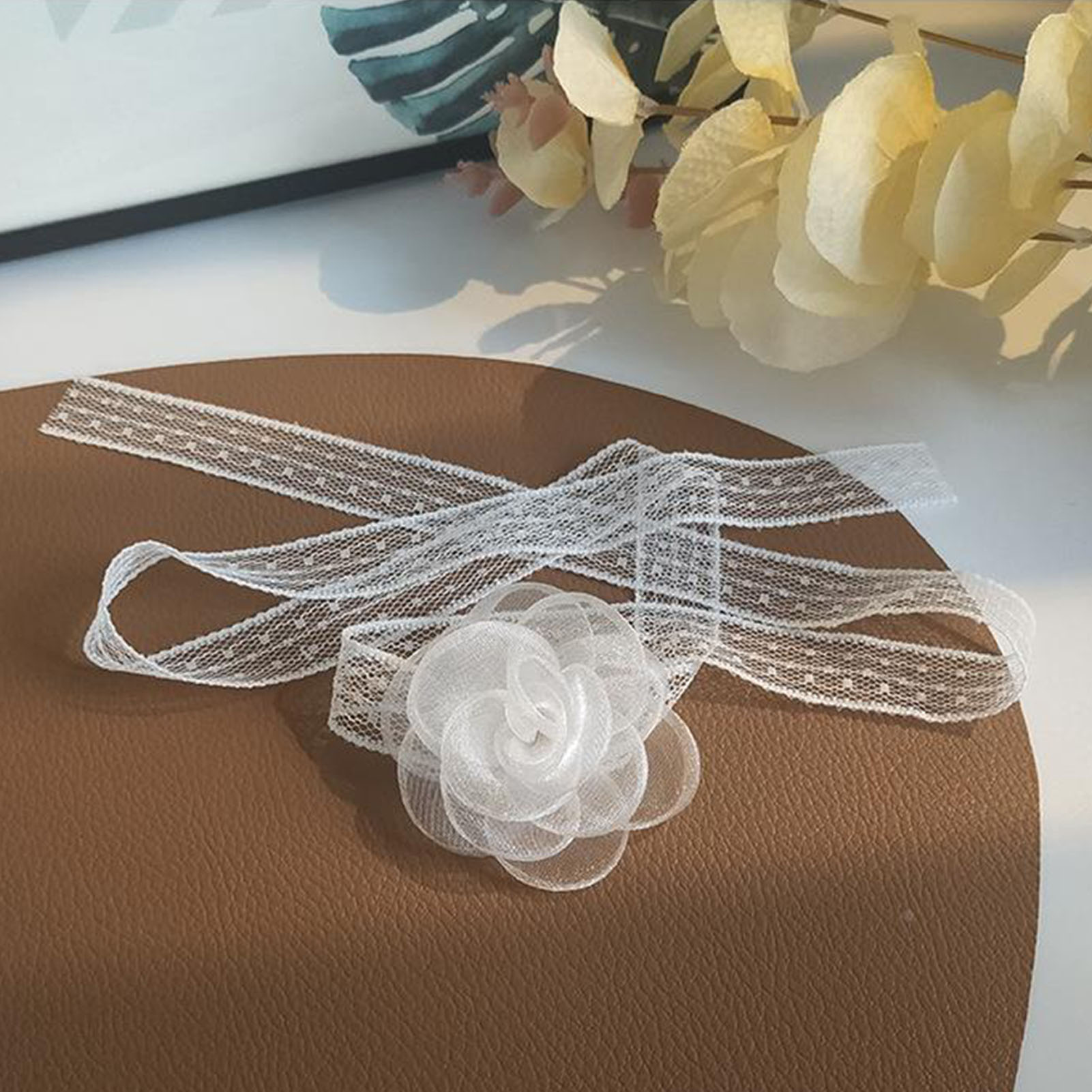 Lace Ribbon Tie Headband With  - Lace Ribbon Trim avaliação e preço