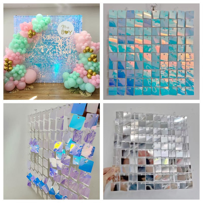 18 Pcs Sequin Panel Background - Sequin Fabric Panel avaliação e preço