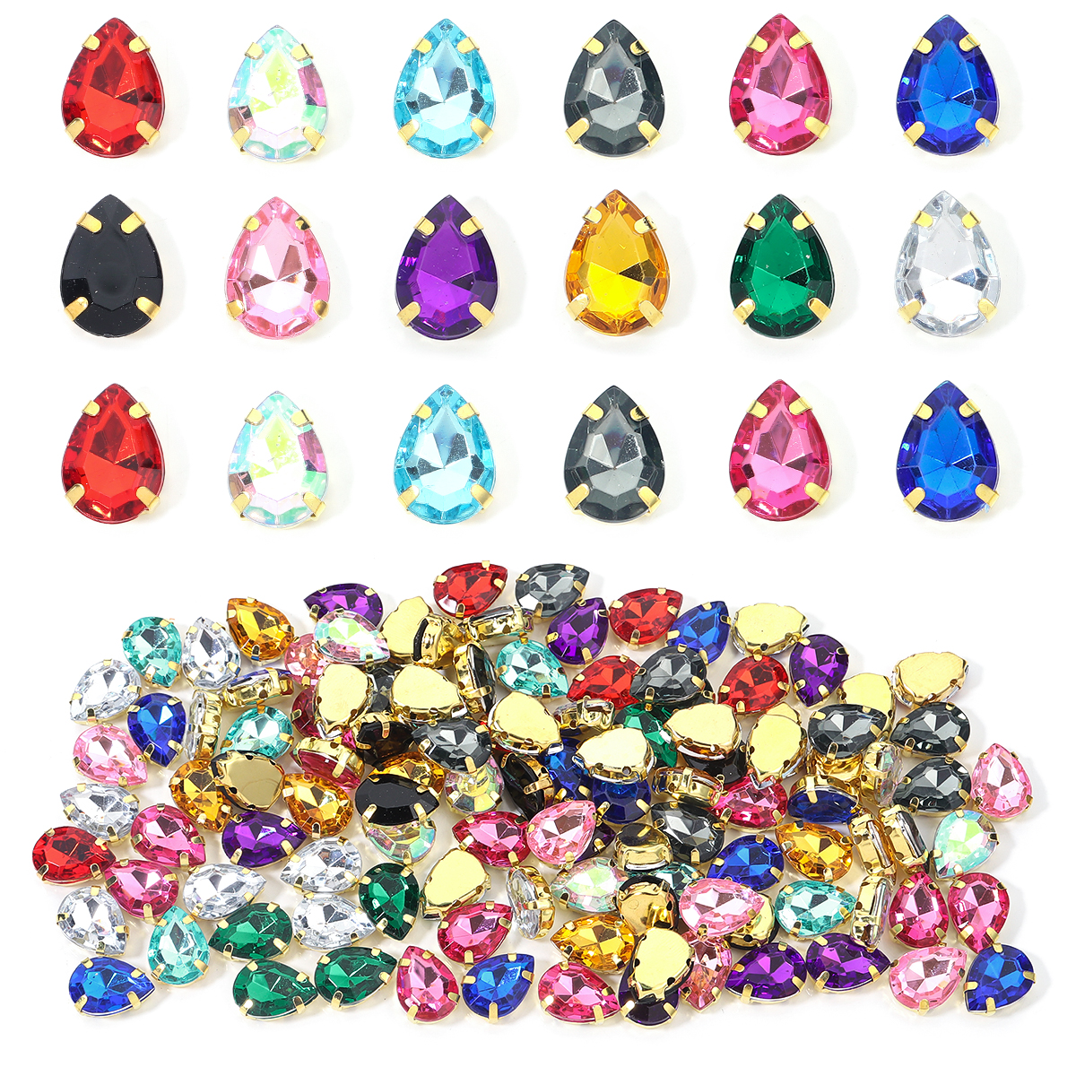 50pcs Colorful Sew-on Claw Rhi - Sew On Rhinestone avaliação e preço
