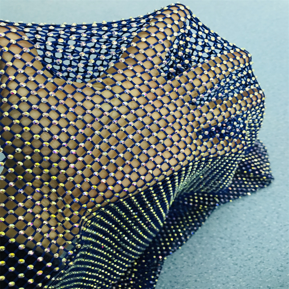 Chunky Glitter Blue Yellow Gla - Crystal Mesh Fabric avaliação e preço