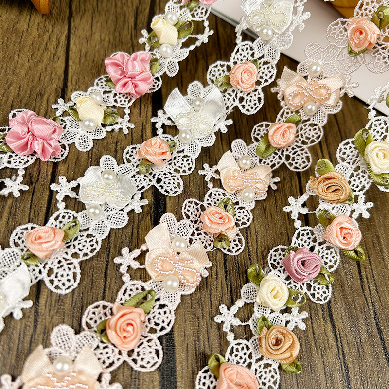 44/50cm 3D Flower Lace Trim Ap - Lace Ribbon Trim avaliação e preço
