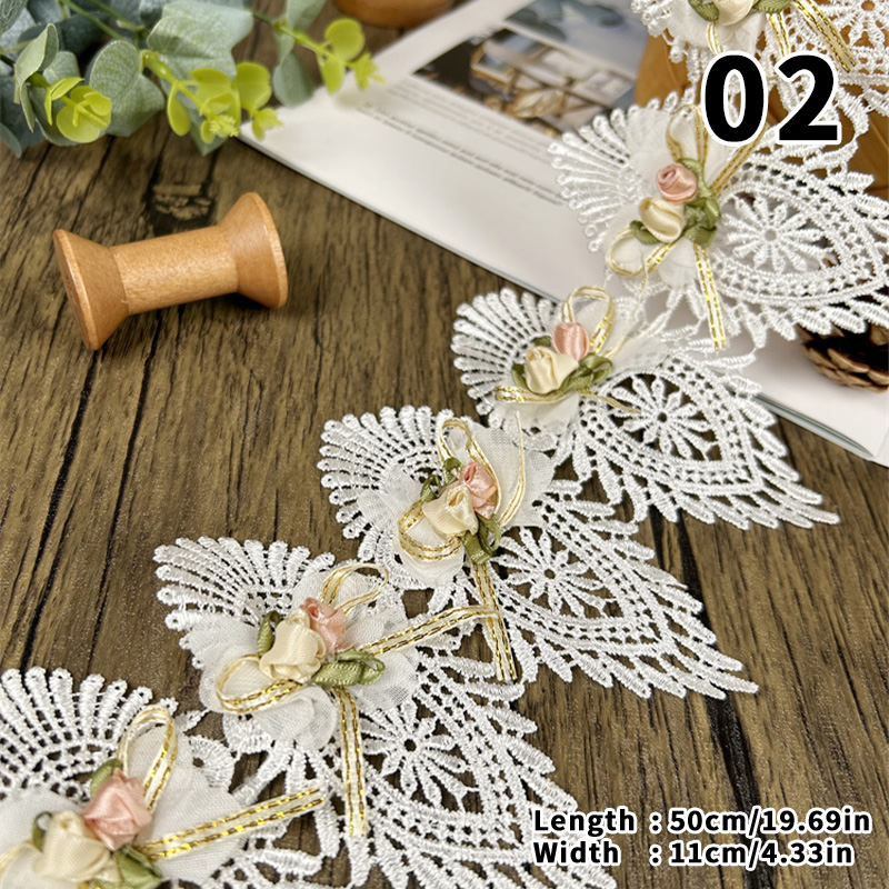44/50cm 3D Flower Lace Trim Ap - Lace Ribbon Trim avaliação e preço