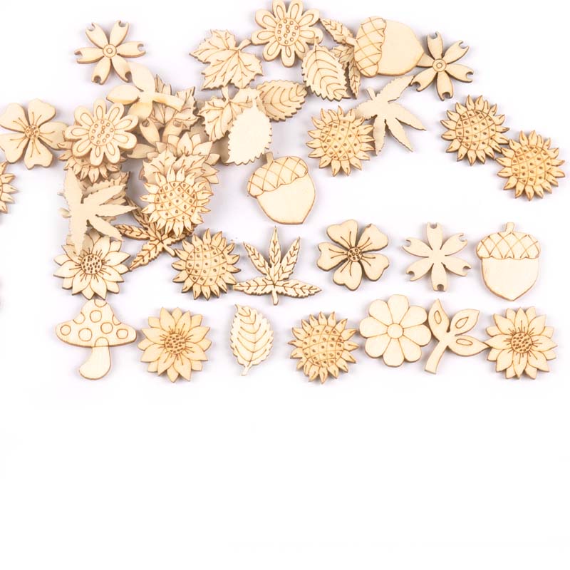 30Pcs 25-30mm Wood DIY Accesso - Embellishments For Scrapbooking avaliação e preço