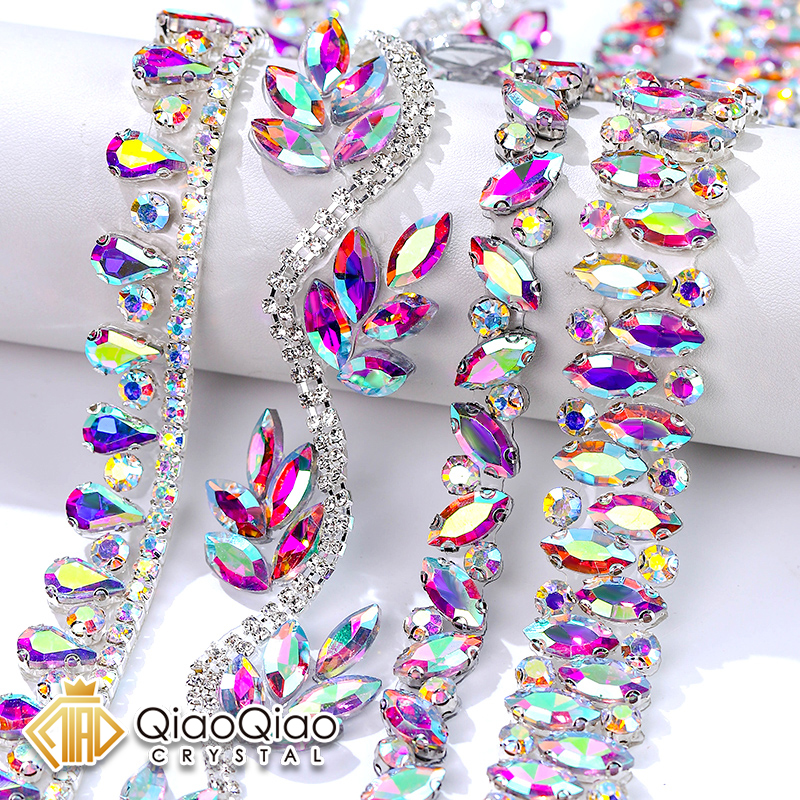 QIAO Rhinestone Trim Crystal A - Crystal Mesh Fabric avaliação e preço