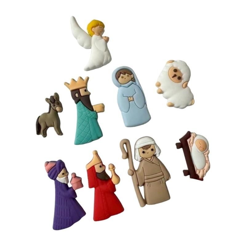 652F 9Pieces Nativity Scene Ch - Christmas Craft Embellishment avaliação e preço