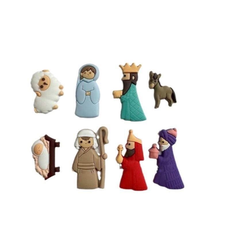 652F 9Pieces Nativity Scene Ch - Christmas Craft Embellishment avaliação e preço