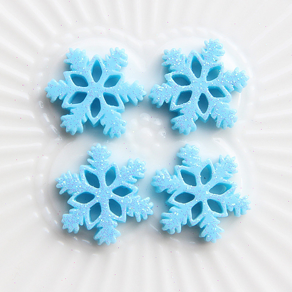 50Pcs Mini Resin Snowflake Orn - Christmas Craft Embellishment avaliação e preço