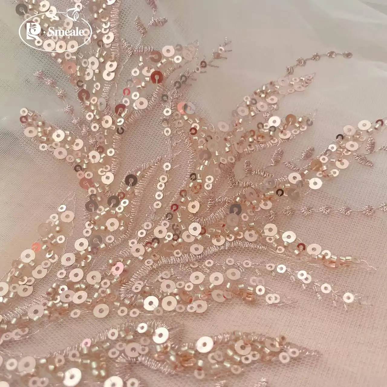 5Pair-2Pair.Rose Gold Sequin T - Applique Patch Flower avaliação e preço
