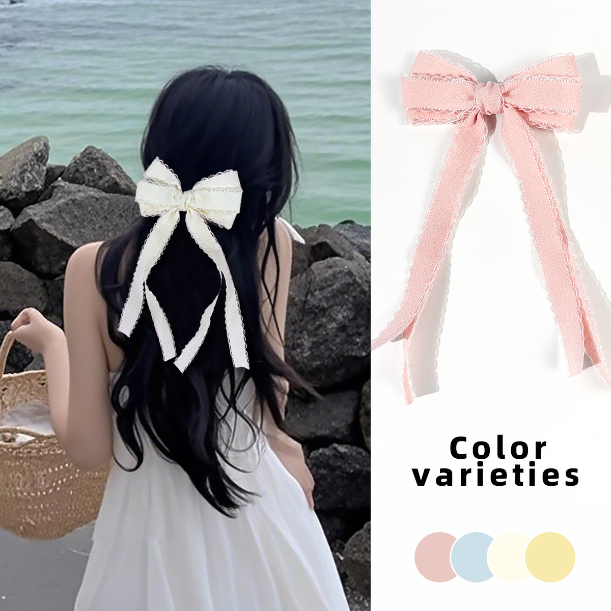Bulk 20pc Long Tassel Hair Cli - Lace Ribbon Trim avaliação e preço