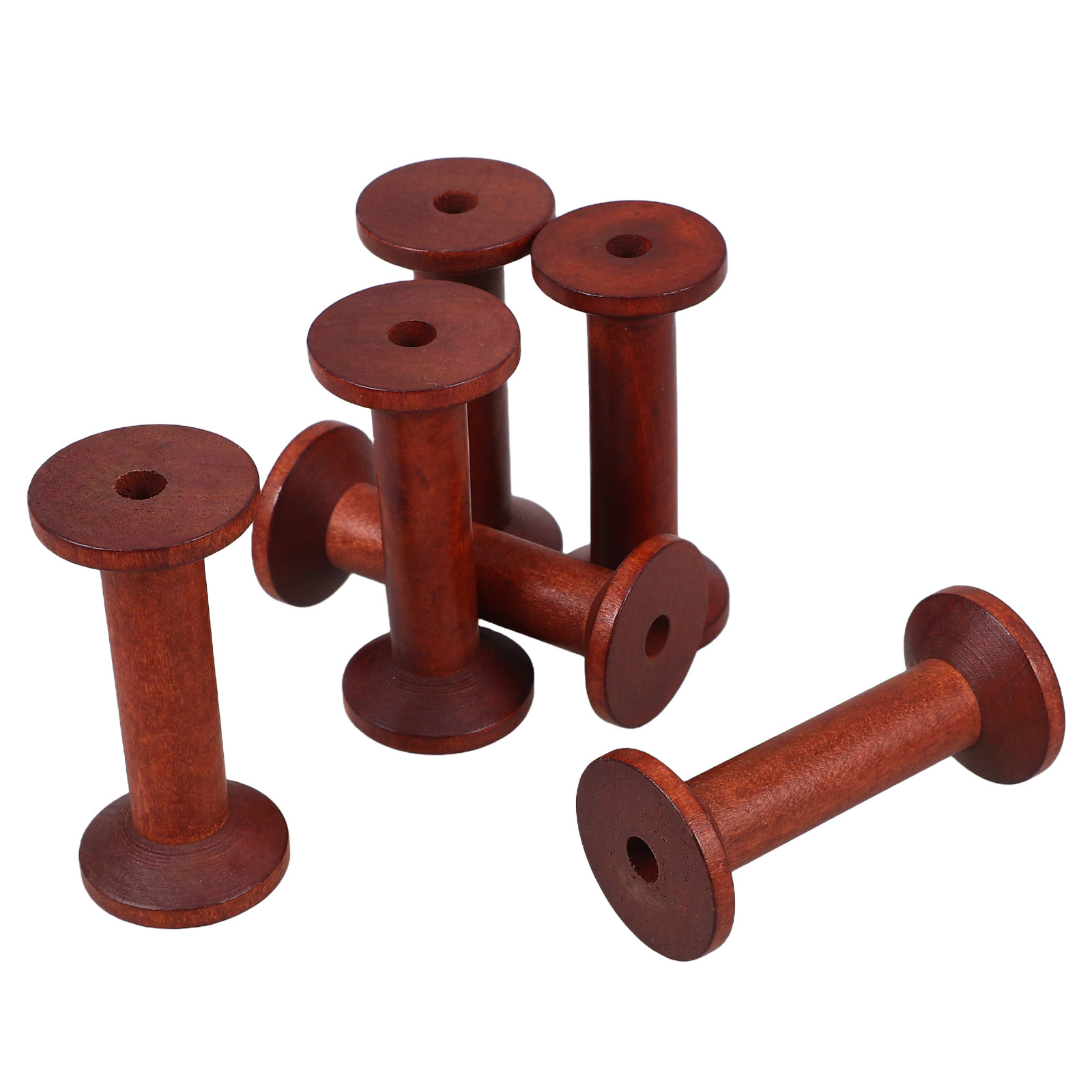 6Pcs Smooth Wood Thread Spools - Embroidery Craft avaliação e preço