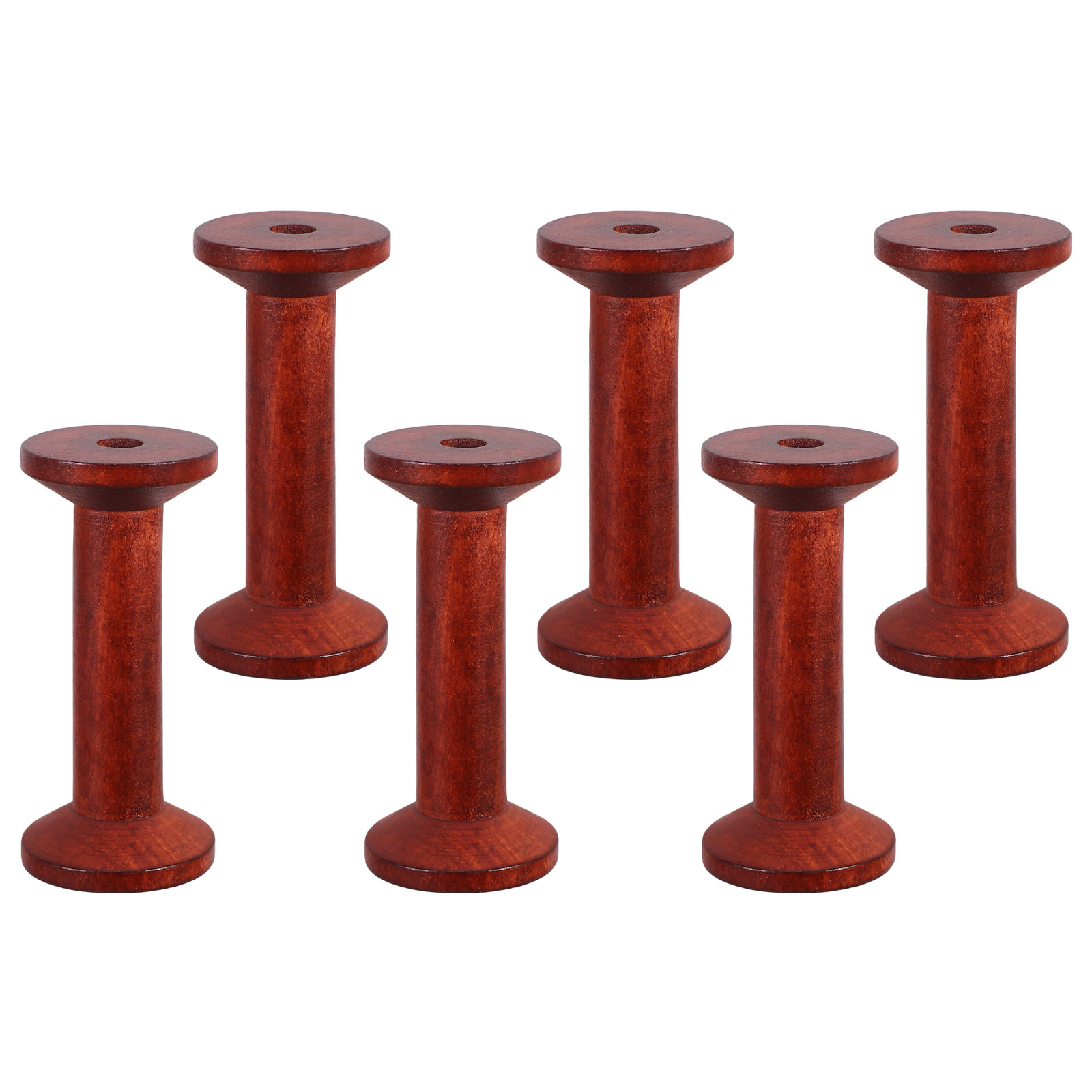 6Pcs Smooth Wood Thread Spools - Embroidery Craft avaliação e preço