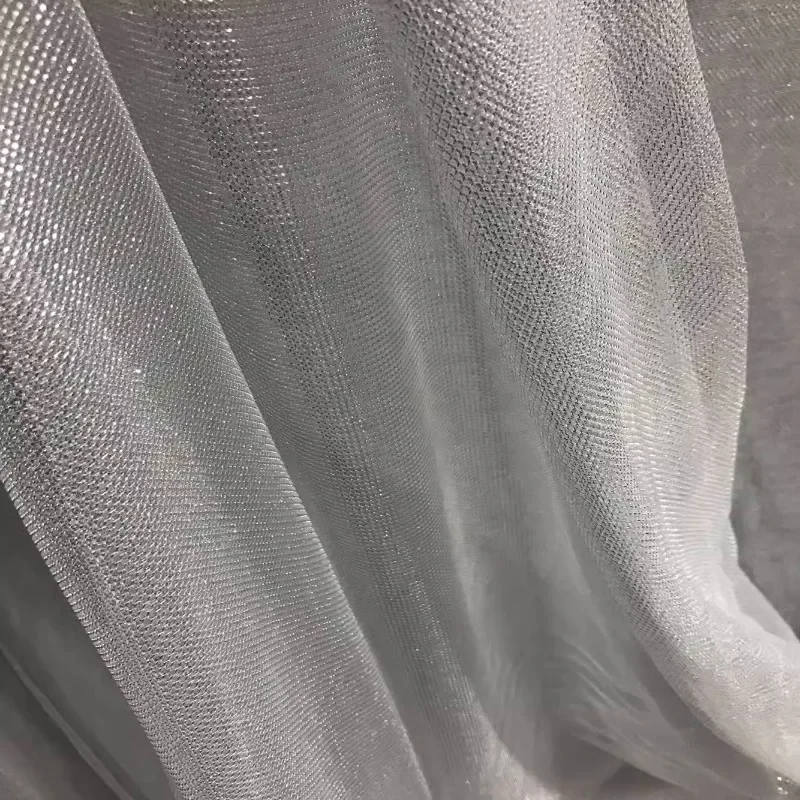 Mesh Elastic Fabric Shiny Ligh - Crystal Mesh Fabric avaliação e preço