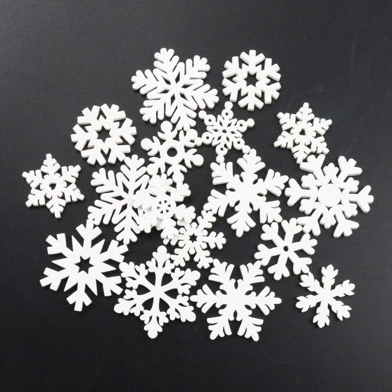 20Pcs Wooden Christmas Snowfla - Christmas Craft Embellishment avaliação e preço