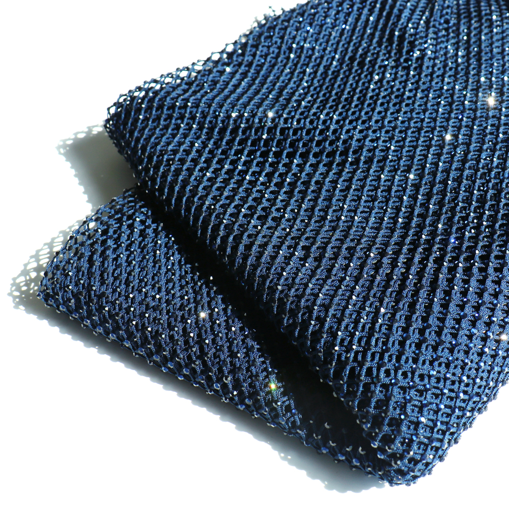 SS10 Rhinestones Mesh Navy Col - Crystal Mesh Fabric avaliação e preço