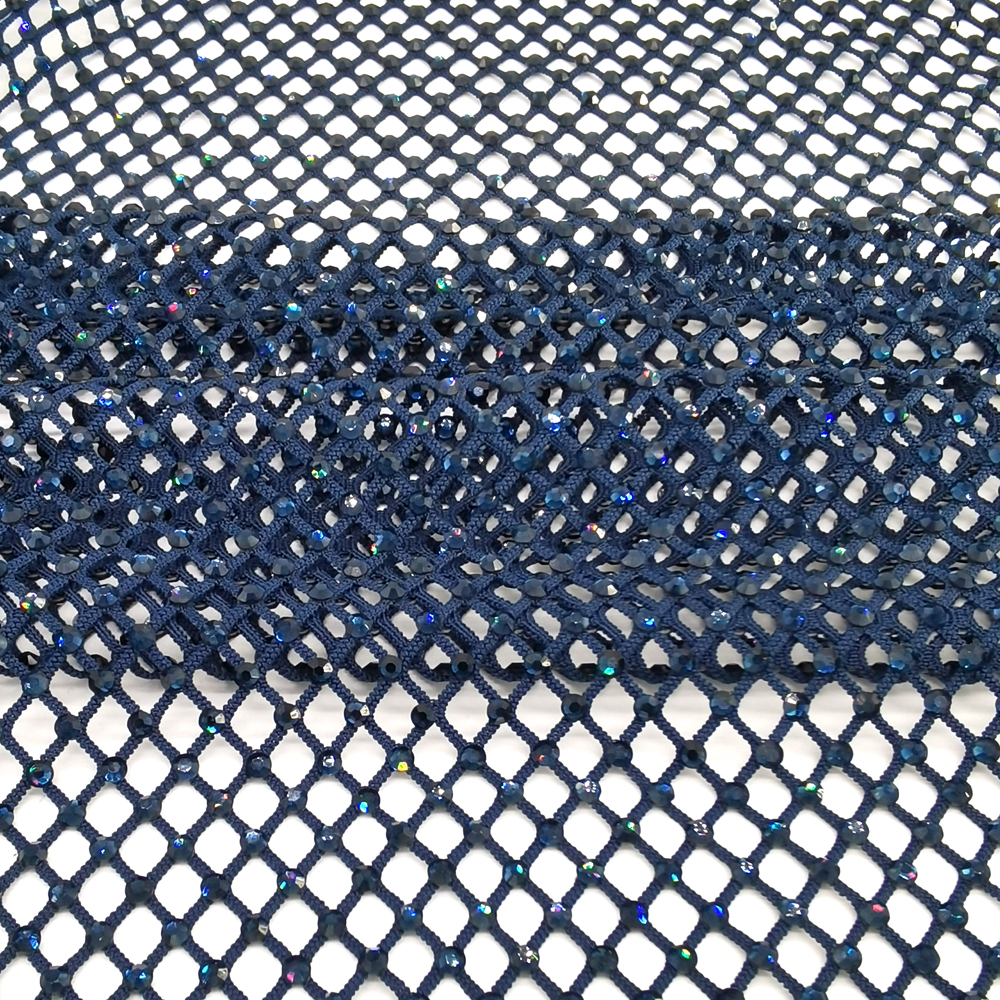 SS10 Rhinestones Mesh Navy Col - Crystal Mesh Fabric avaliação e preço
