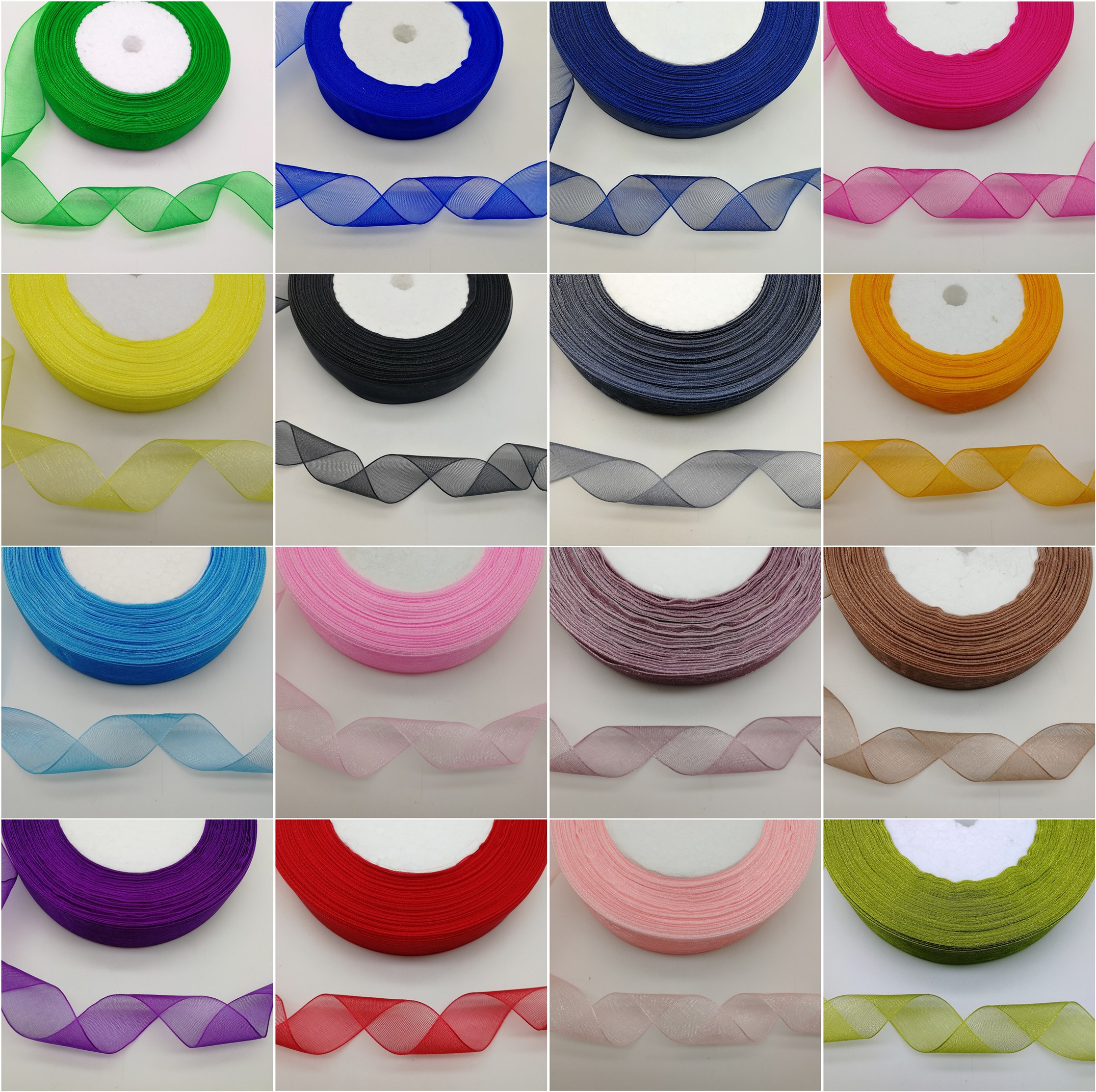 50 Yards 10/20/25mm Width Spoo - Organza Ribbon Spool avaliação e preço