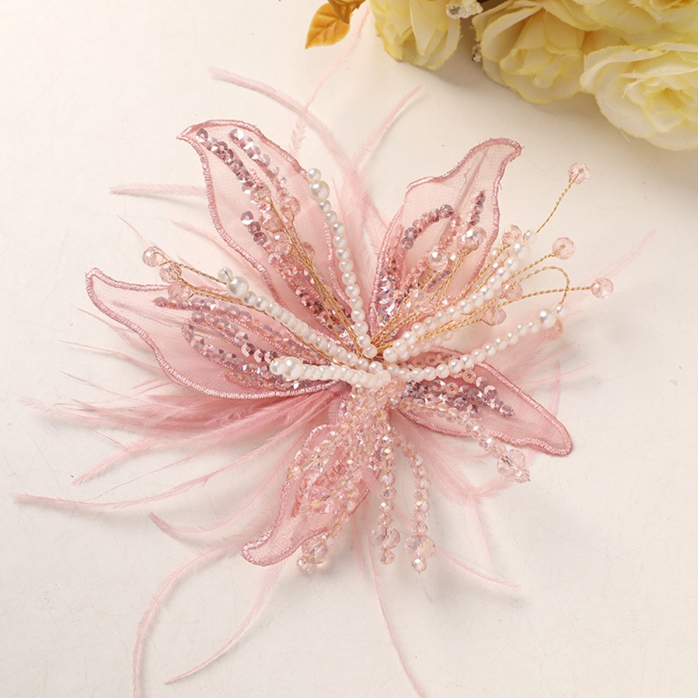 1PC Feather Pearl 3D Organza F - Applique Patch Flower avaliação e preço