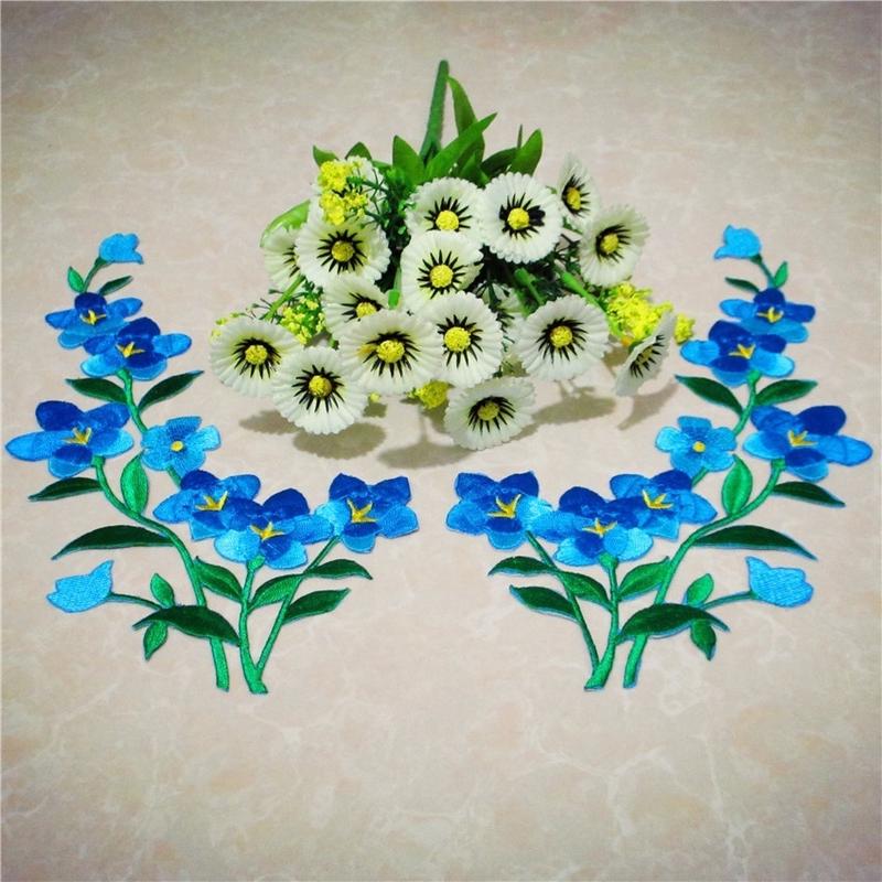 1/2pcs Nice Blue Flower Patch  - Applique Patch Flower avaliação e preço