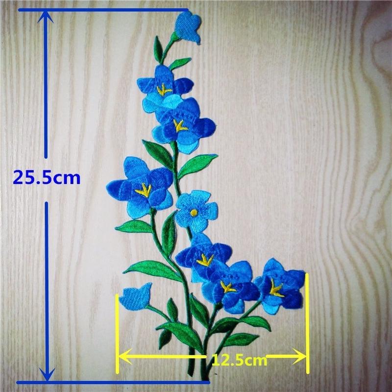 1/2pcs Nice Blue Flower Patch  - Applique Patch Flower avaliação e preço