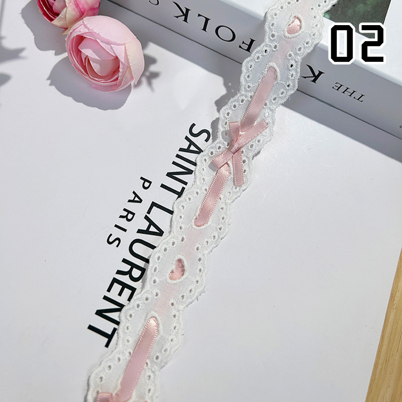 1yard Bow Pleated Lace Lolita  - Lace Ribbon Trim avaliação e preço