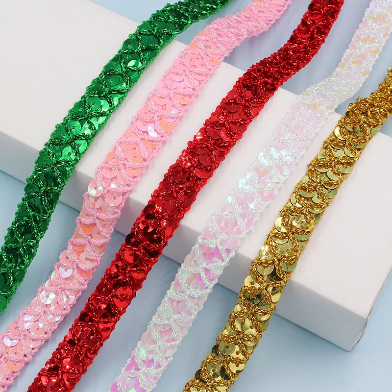 10m Gold and Silver Sequined L - Lace Ribbon Trim avaliação e preço