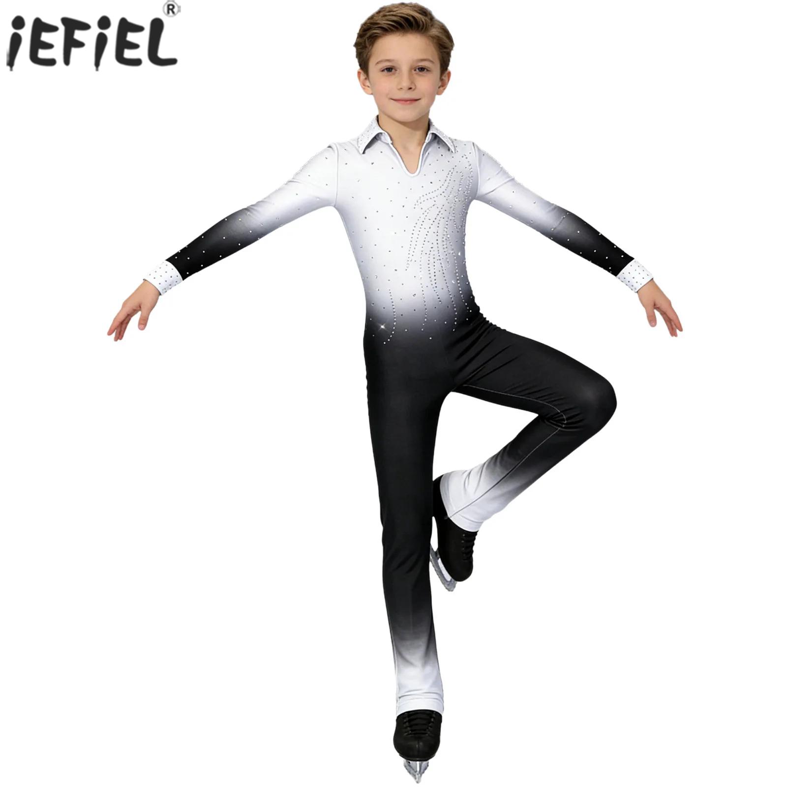 Kids Boys Figure Skating Dance - Rhinestone Banding Trim avaliação e preço