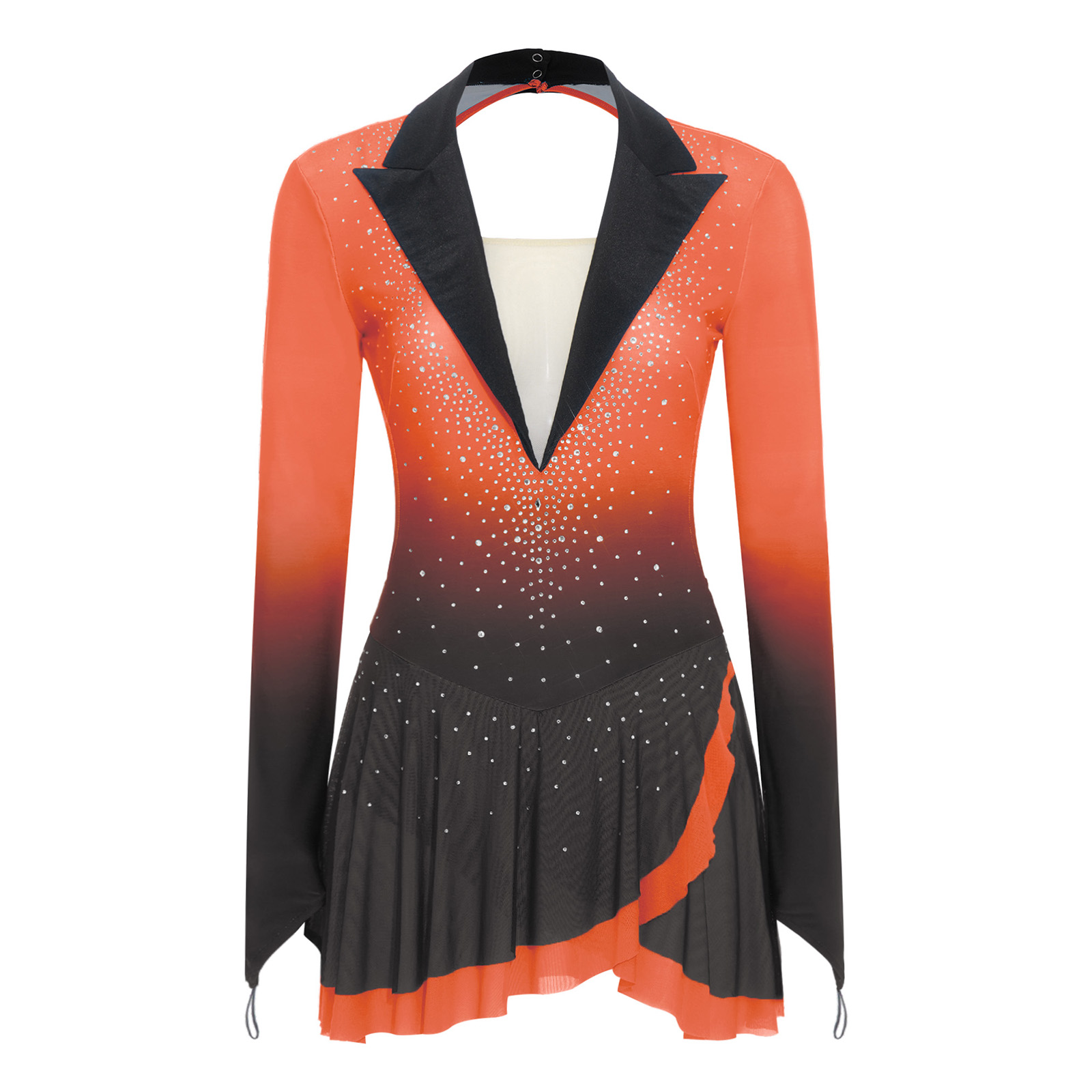 Womens Sheer Mesh Gymnastics B - Rhinestone Banding Trim avaliação e preço