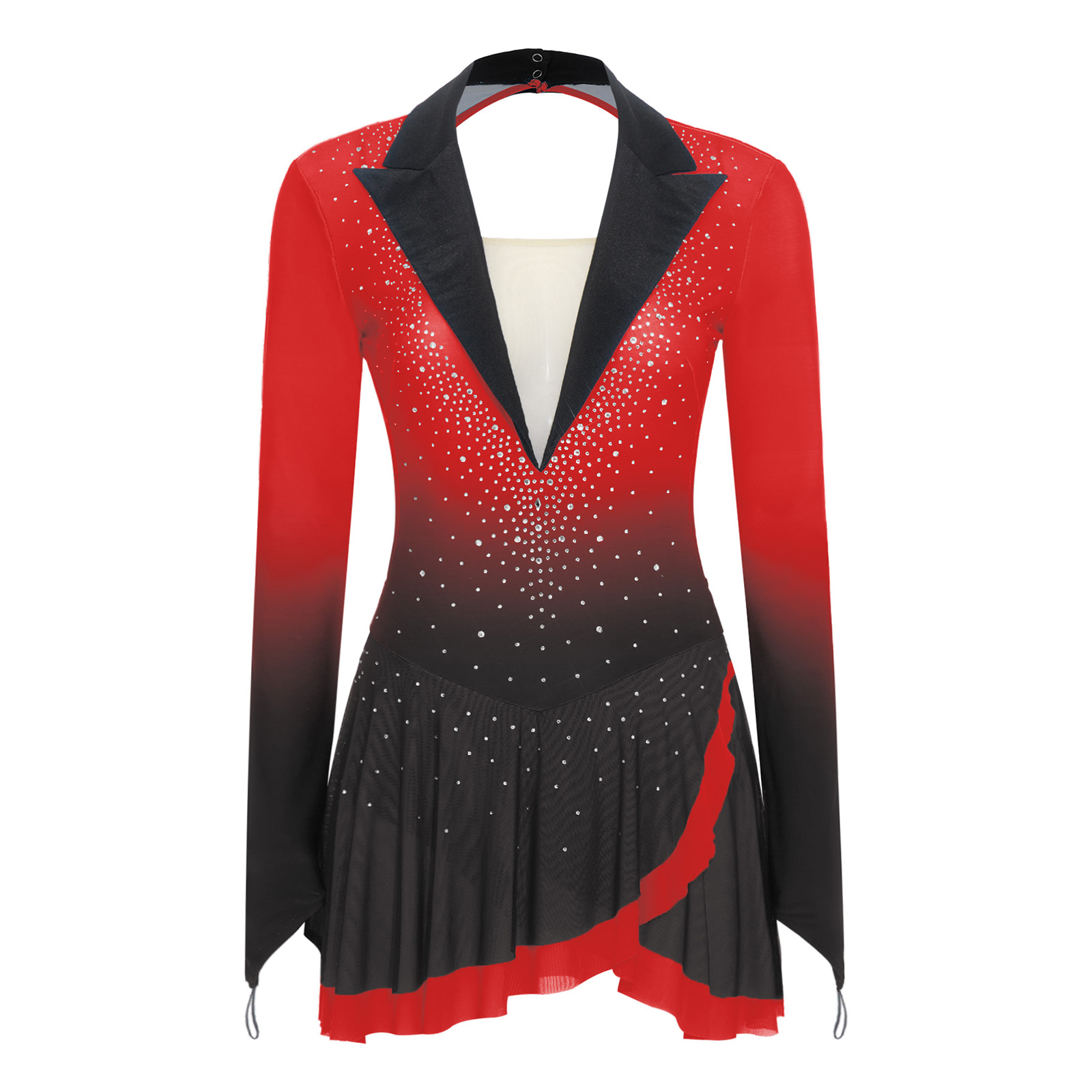 Womens Sheer Mesh Gymnastics B - Rhinestone Banding Trim avaliação e preço
