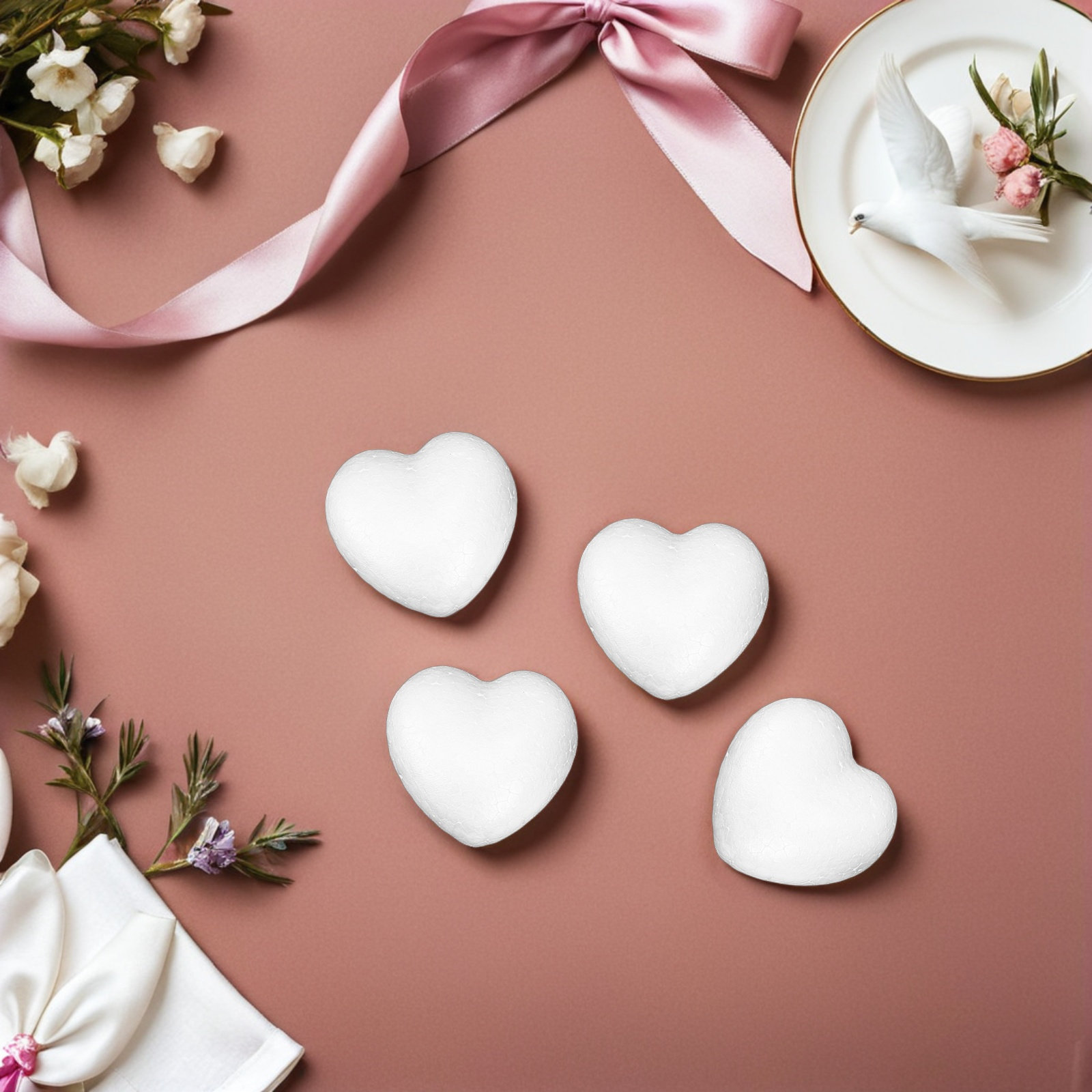 20Pcs Smooth Foam Heart Balls  - Embellish Craft avaliação e preço