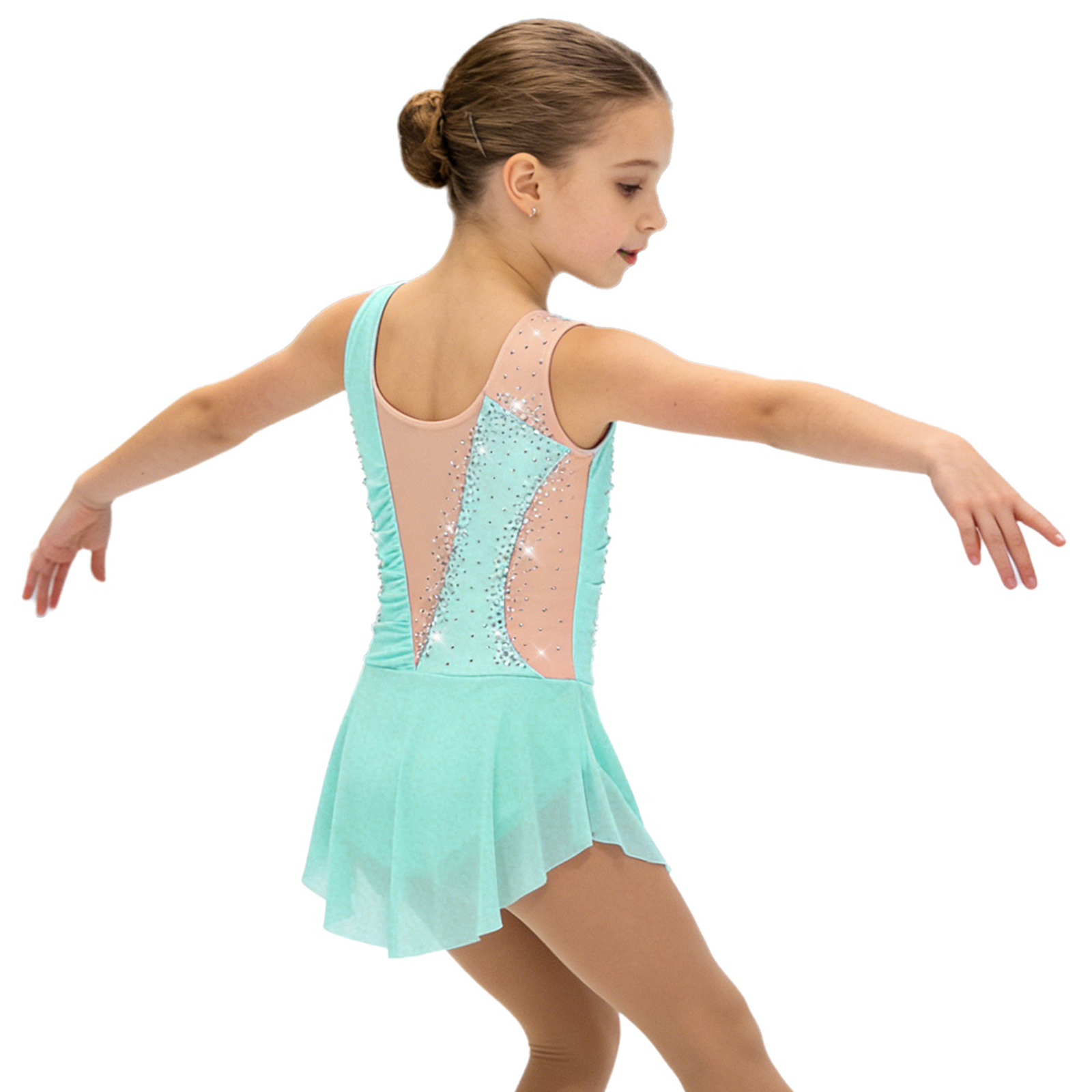 Kids Girls Figure Ice Skating  - Rhinestone Banding Trim avaliação e preço
