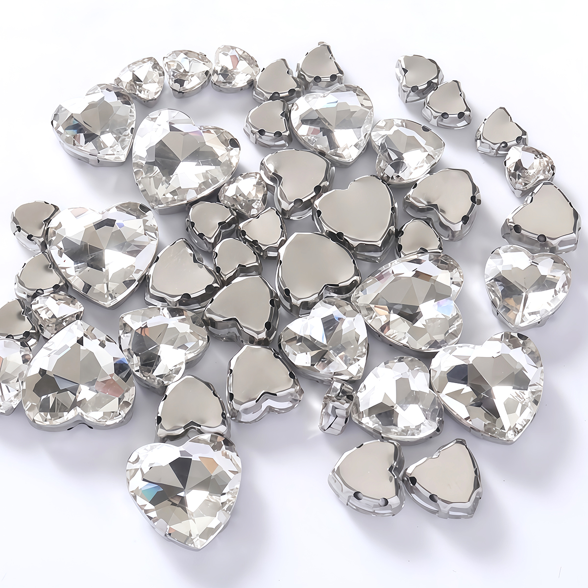 Heart Shape Glass Rhinestones  - Sew On Rhinestone avaliação e preço