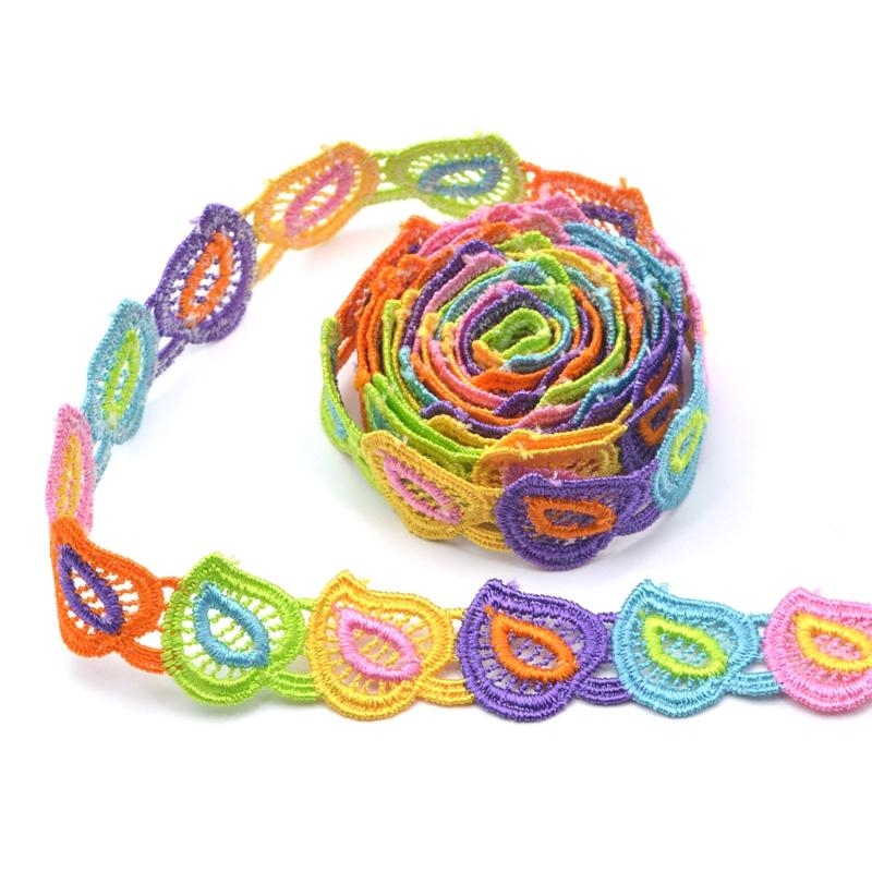 R1WE 15 Yards 2.5cm Colorful H - Lace Ribbon Trim avaliação e preço