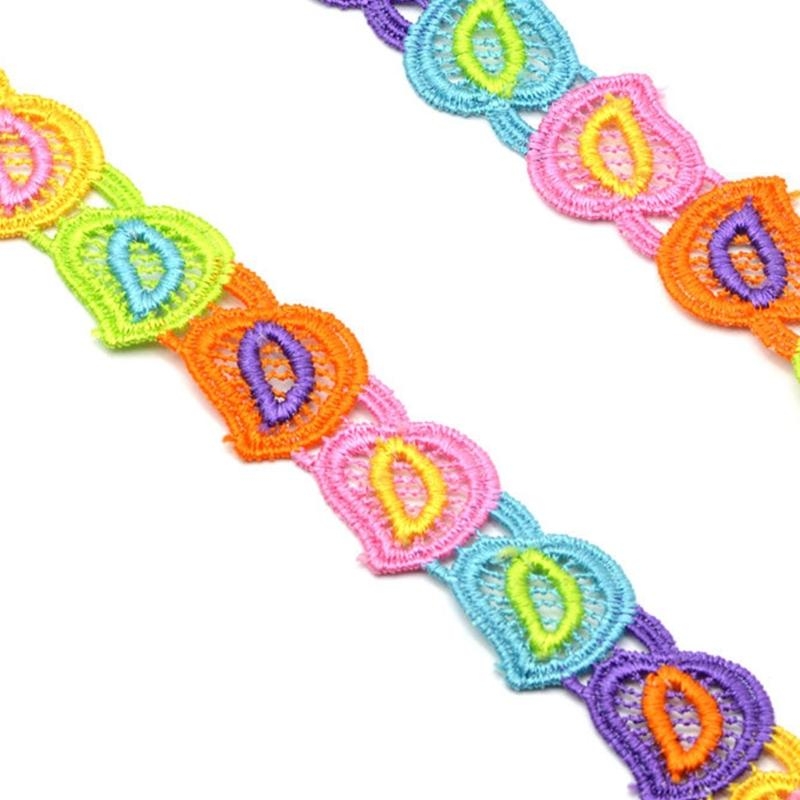 R1WE 15 Yards 2.5cm Colorful H - Lace Ribbon Trim avaliação e preço