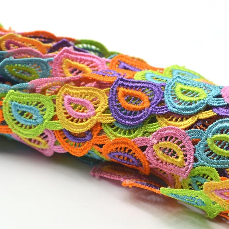 R1WE 15 Yards 2.5cm Colorful H - Lace Ribbon Trim avaliação e preço