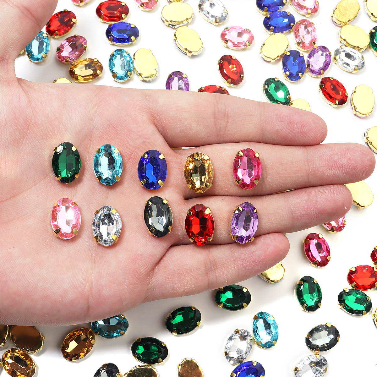 50pcs Gold Color Stainless Ste - Sew On Rhinestone avaliação e preço
