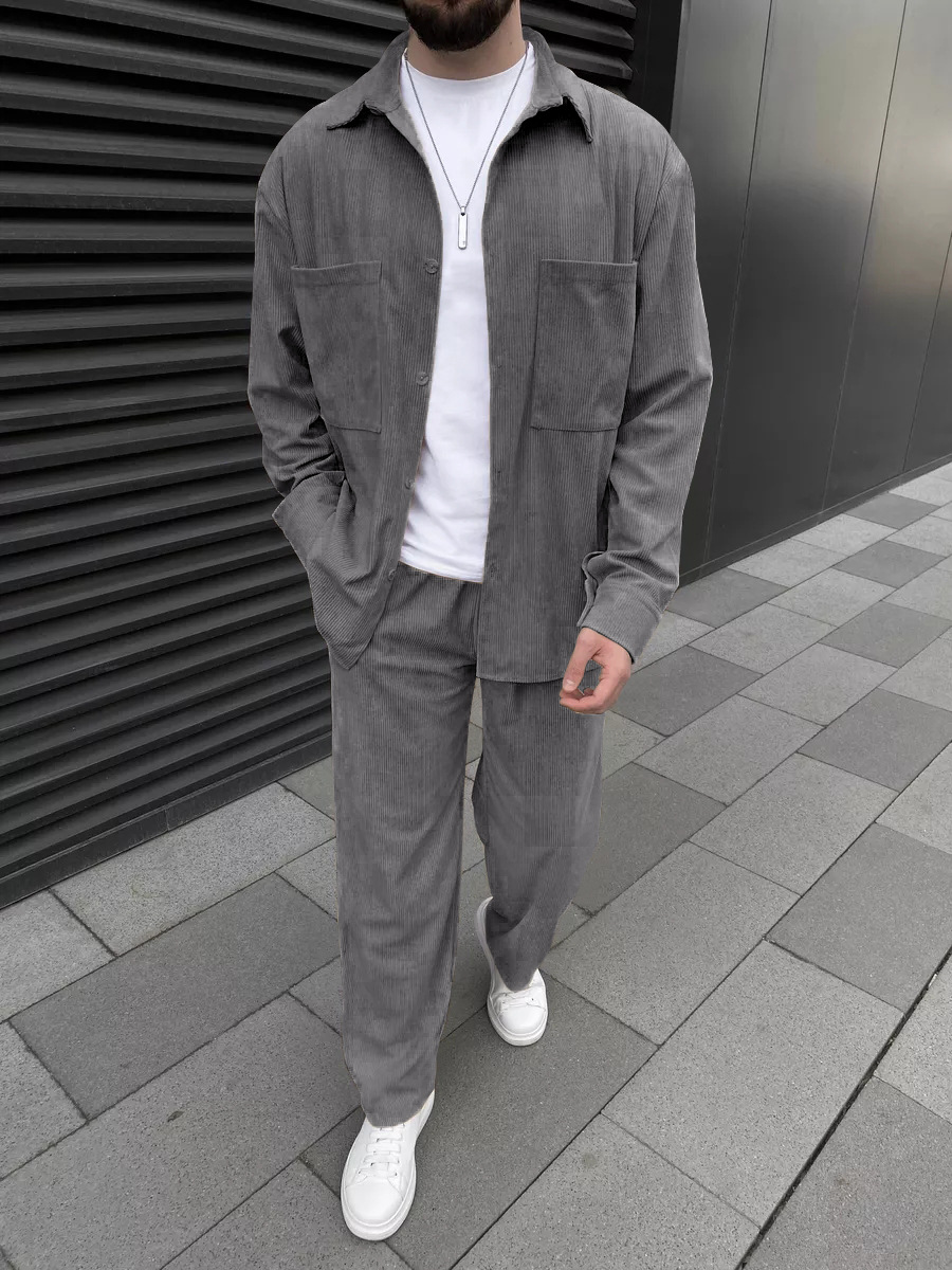 Men's corduroy two-piece outfi - Embellish Knit avaliação e preço