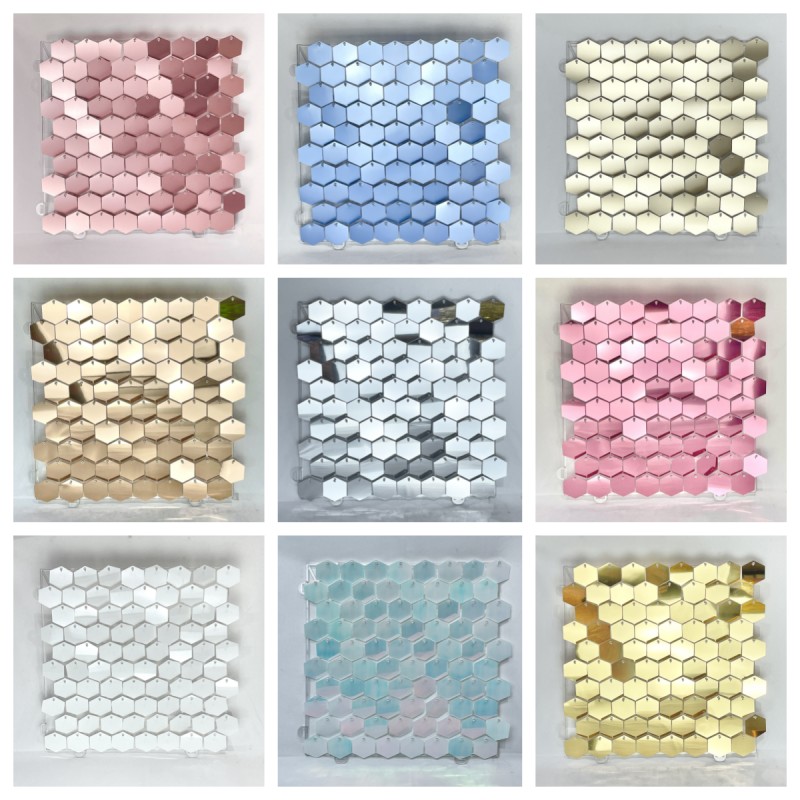 1pc Hexagon Sequin Backdrop Pa - Sequin Fabric Panel avaliação e preço