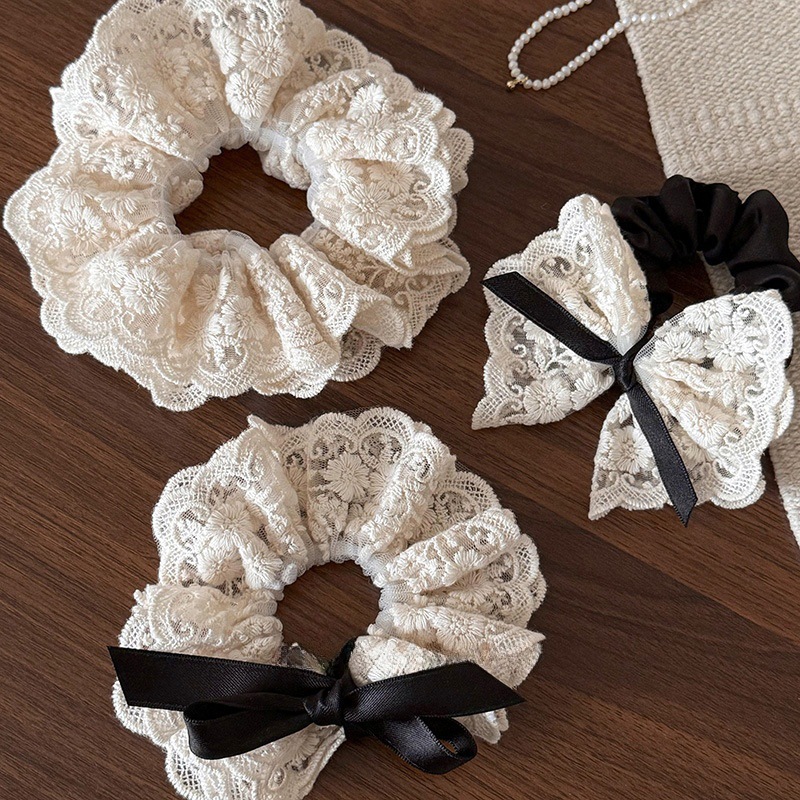 French retro double layered bo - Lace Ribbon Trim avaliação e preço