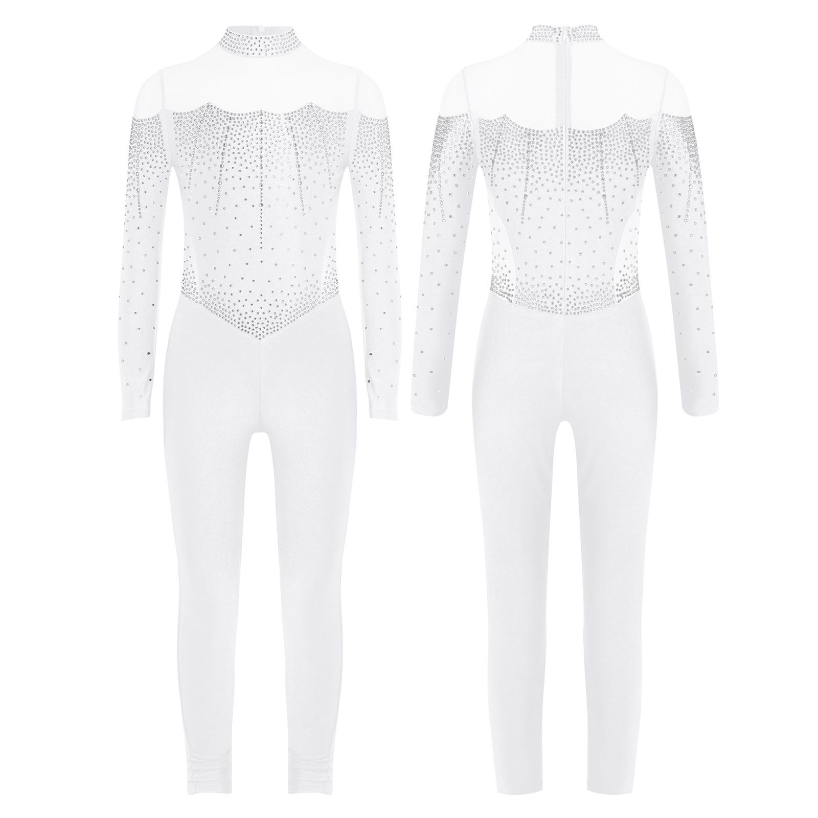 6-16Y Girls Figure Skating Dan - Rhinestone Banding Trim avaliação e preço