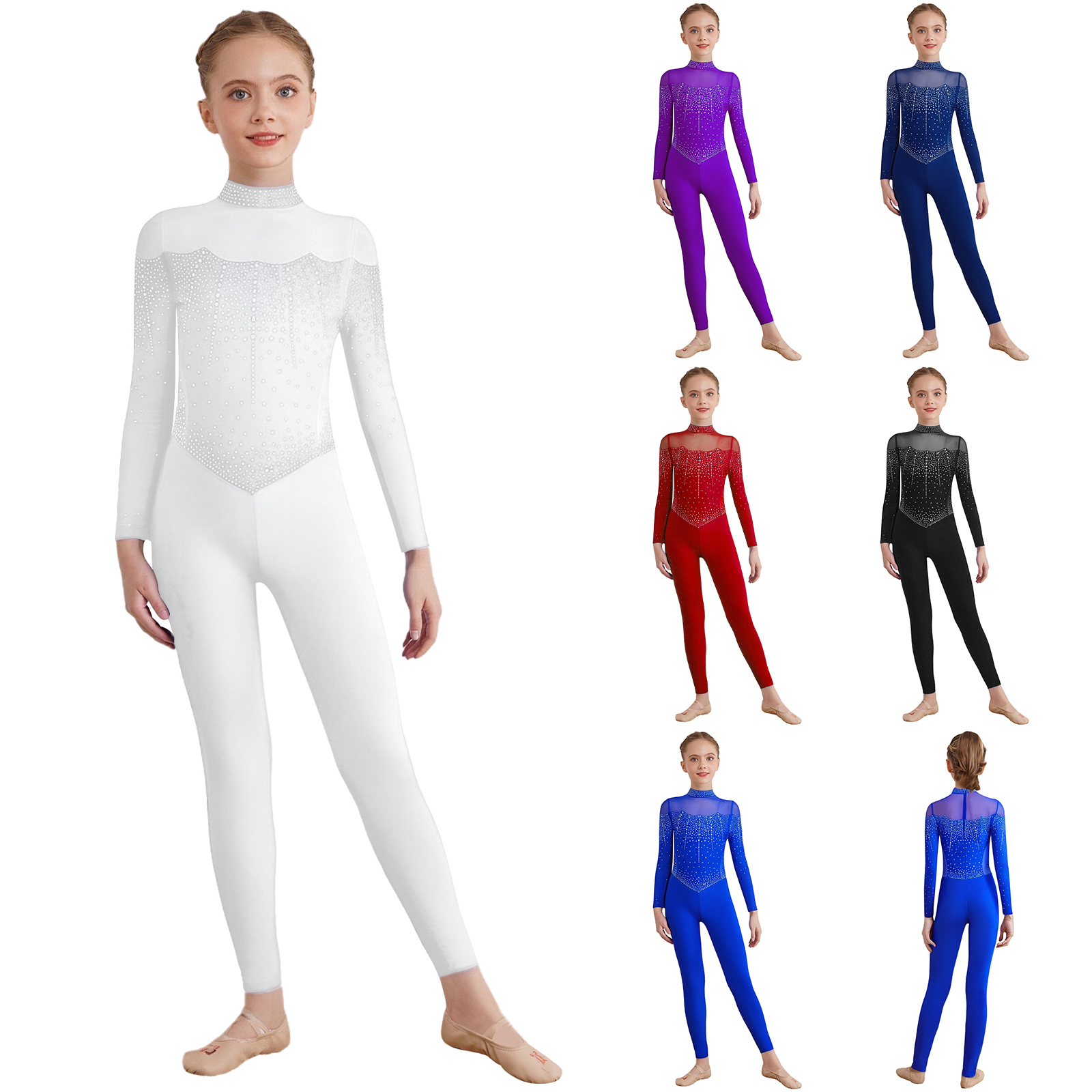 6-16Y Girls Figure Skating Dan - Rhinestone Banding Trim avaliação e preço