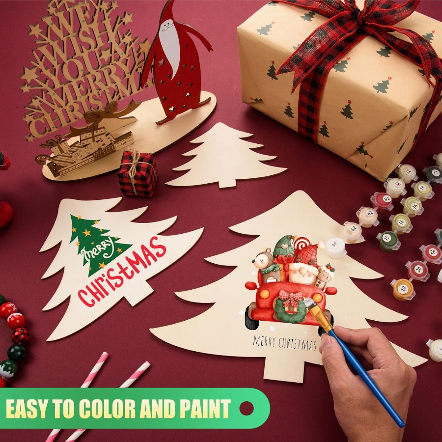 Wooden Ornaments Craft Predril - Christmas Craft Embellishment avaliação e preço